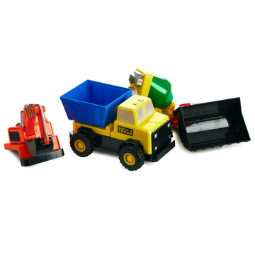 POPULAR PLAYTHINGS Magnetic Build-A-Truck Set, Construction Vehicle Toys for Toddlers Play, Gifts for Boys Ages 2 & Up - 5 Pieces