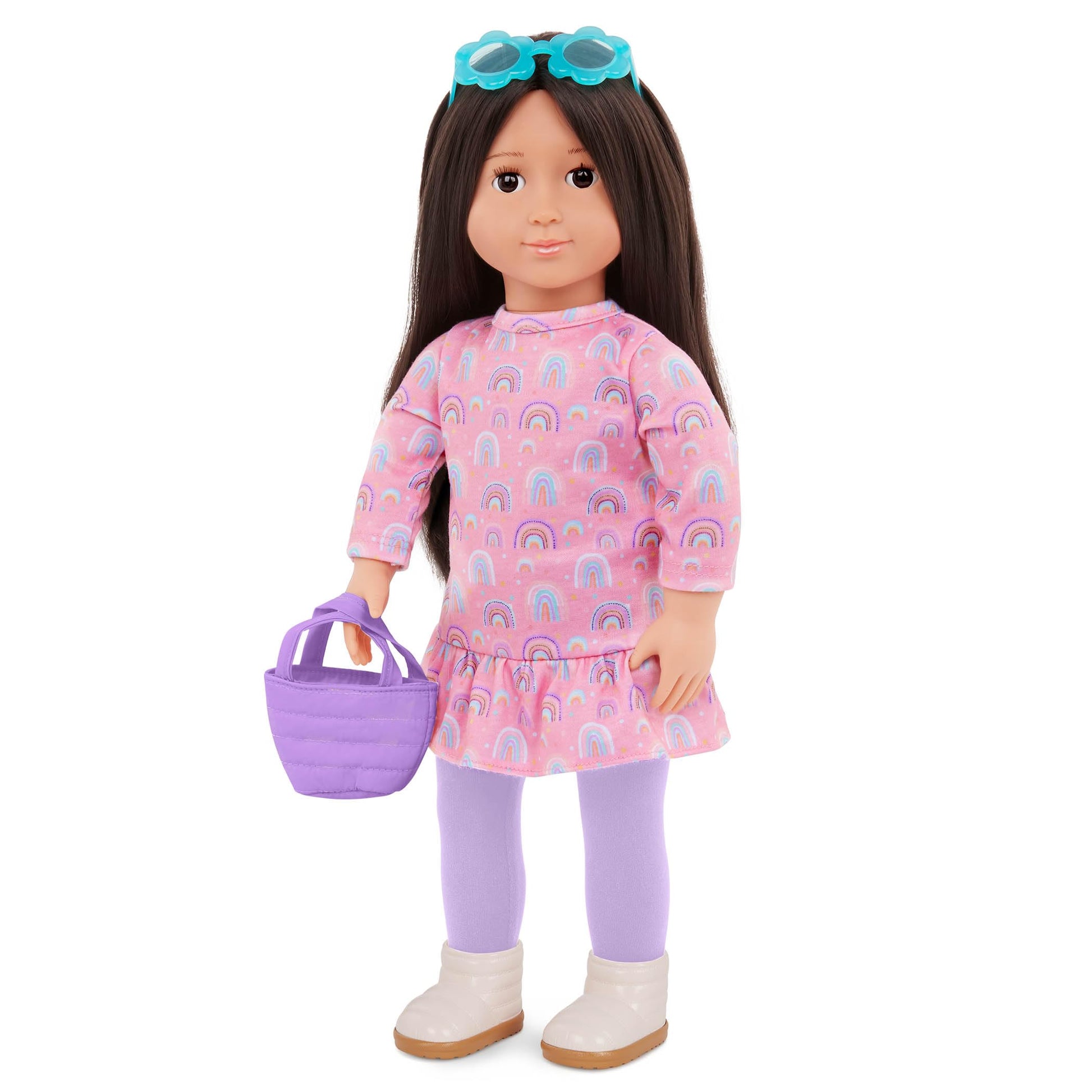 Outfit OG Sparkle Rainbow Dress Costume for 18 Inch Dolls