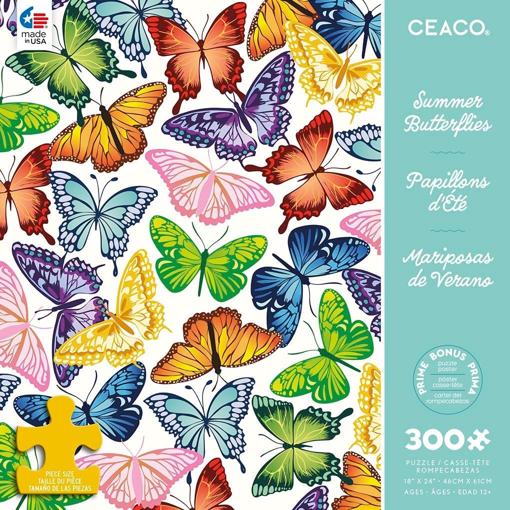Ceaco - Summer Butterflies - 300 Large Piece Jigsaw Puzzle for Adults