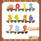 WOODENFUN Number Train Set for 1 2 3 Year Olds, Educational Toy Cars for Toddlers, Montessori Learning Toys for Boys and Girls
