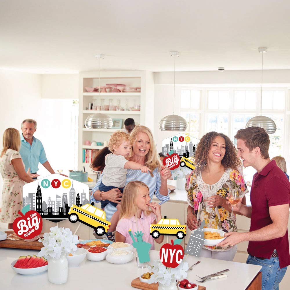 Big Dot of Happiness NYC Cityscape - New York City Party Centerpiece Sticks - Showstopper Table Toppers - 35 Pieces