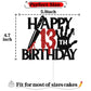 Black Glitter Killer Happy 13th Birthday Cake Topper, Halloween Zombie Vampire Bloody Friday Birthday Décor, Halloween Horror Themed 13th Birthday