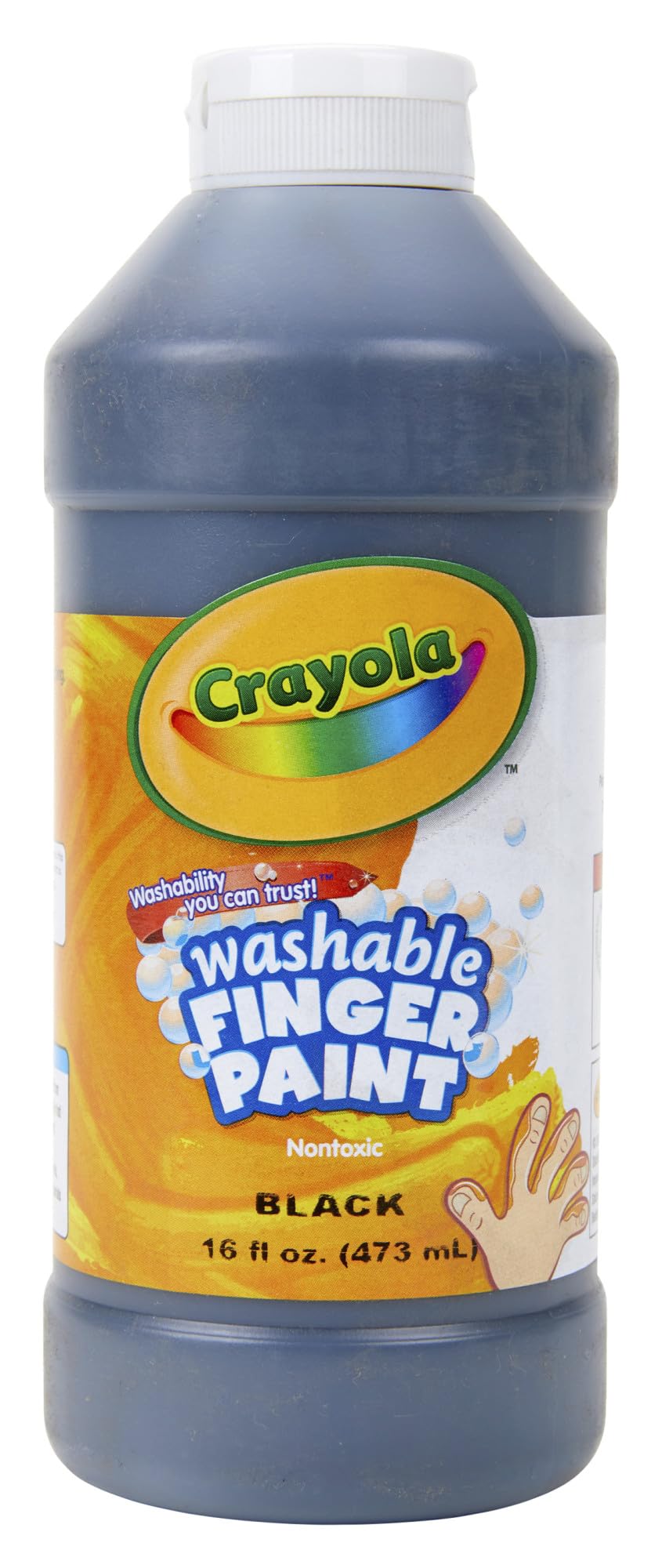 Crayola Washable Finger Paint - Black (16 Oz), Toddler Paint for Arts & Crafts, Kids Classroom Supplies, Nontoxic & Easy To Clean