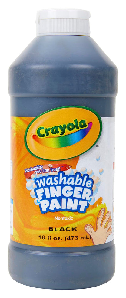 Crayola Washable Finger Paint - Black (16 Oz), Toddler Paint for Arts & Crafts, Kids Classroom Supplies, Nontoxic & Easy To Clean
