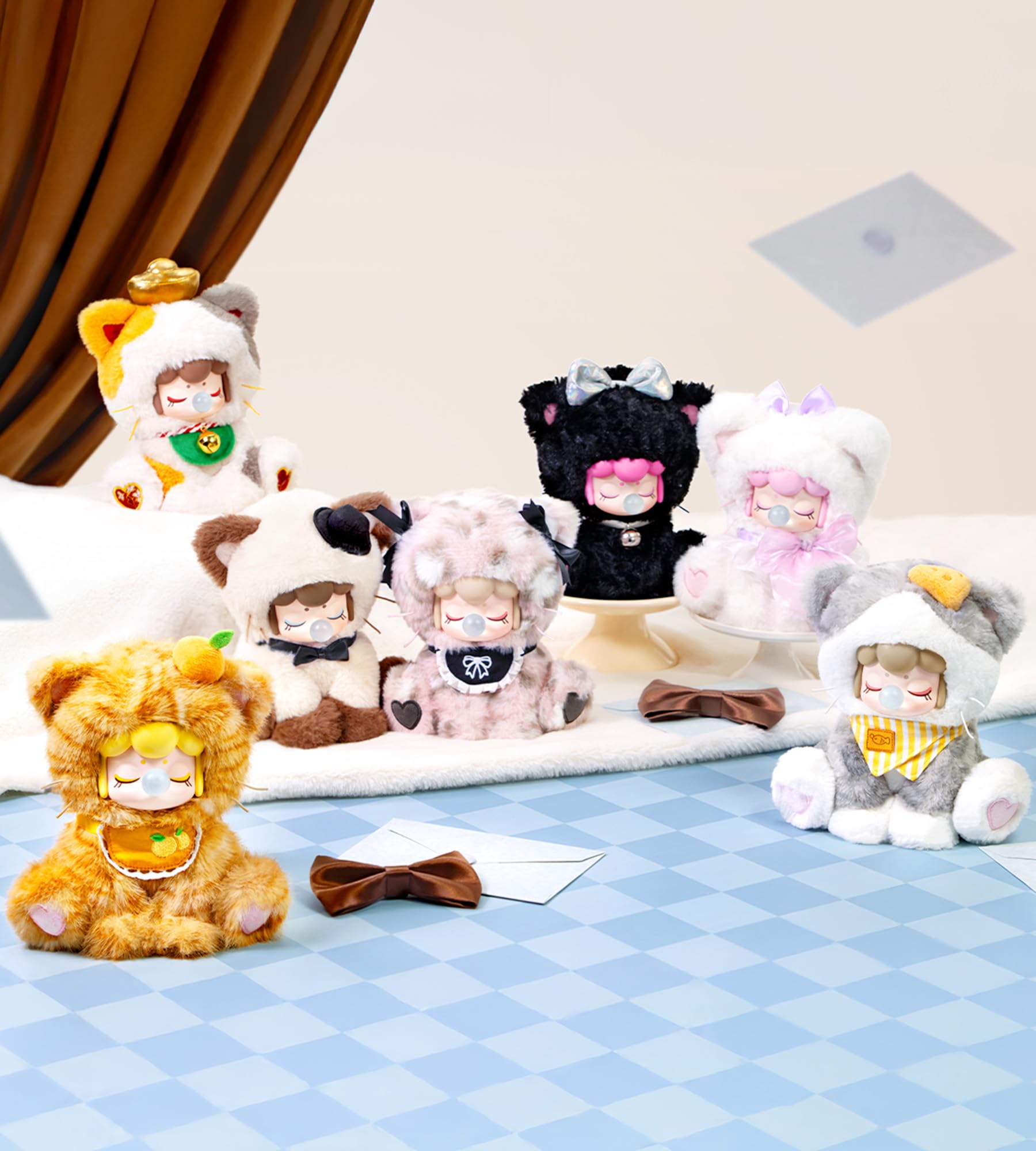 ROBOTIME Plush Doll Blind Box Figure, Animal Mystery Box, Adorable Kawaii Collectible Toy for Girls, Women, Room Decor, Tea Time Kitties (1 pcs)