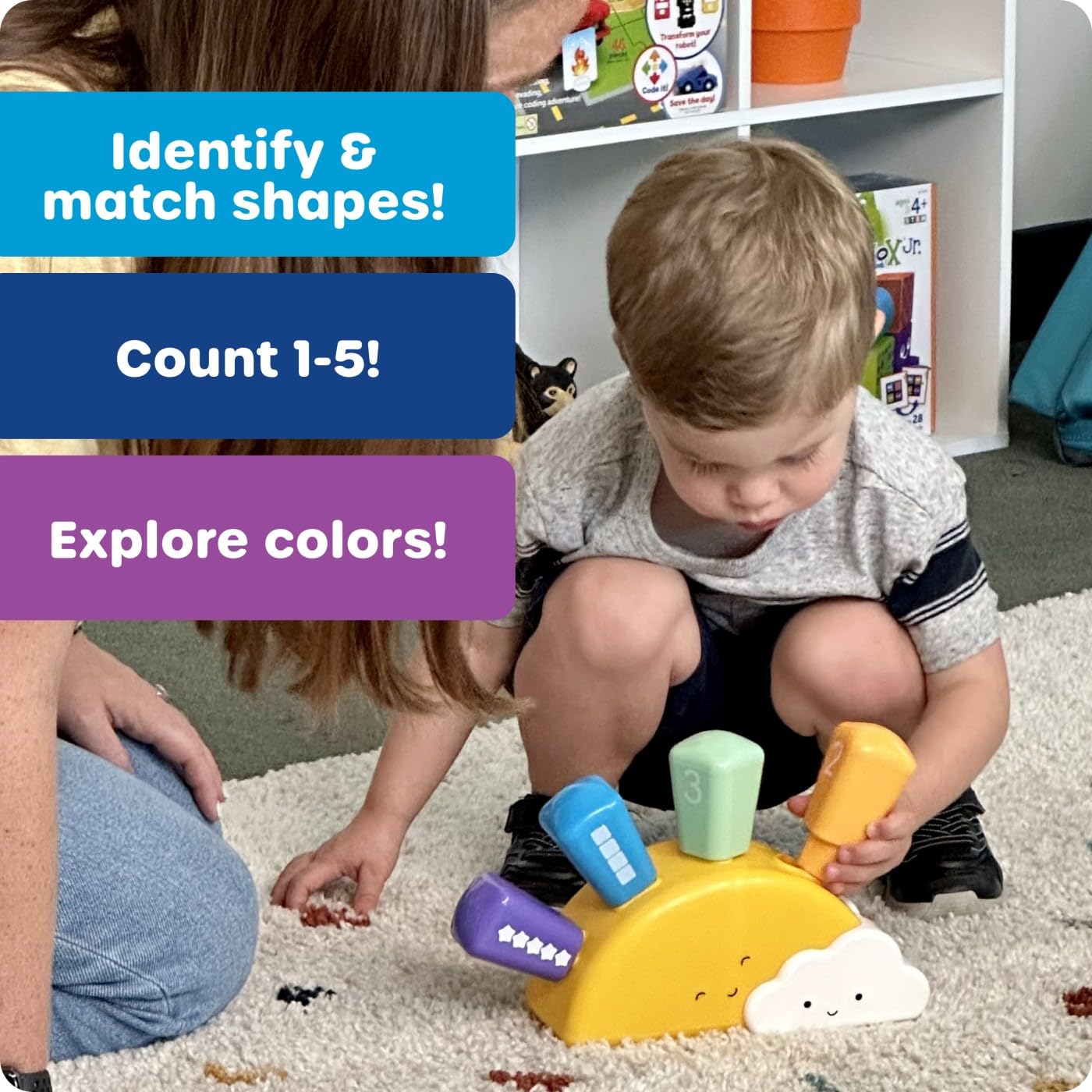 Learning Resources Sunshine Shape Sorter, Fine Motor Skills, Numbers Matching Skills Activities, Montessori Toddler Toys, Sensory Bin for Kids