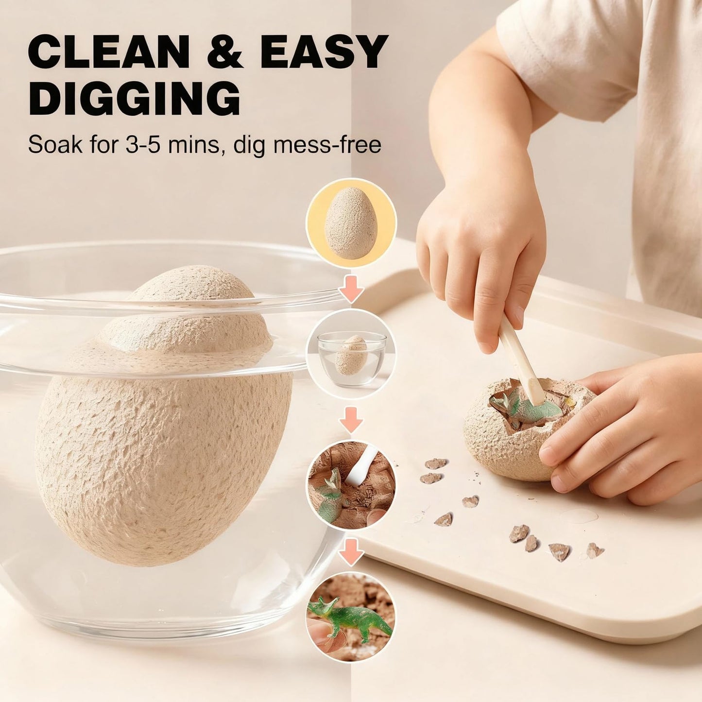 Dino Eggs Dig Kit, 12 Pack Dinosaur Eggs Excavation Science Experiments Kits for Kids 4-12, Dinosaur Toys for 3 4 5 6 7 8 9 10 Year Old Boys Girls