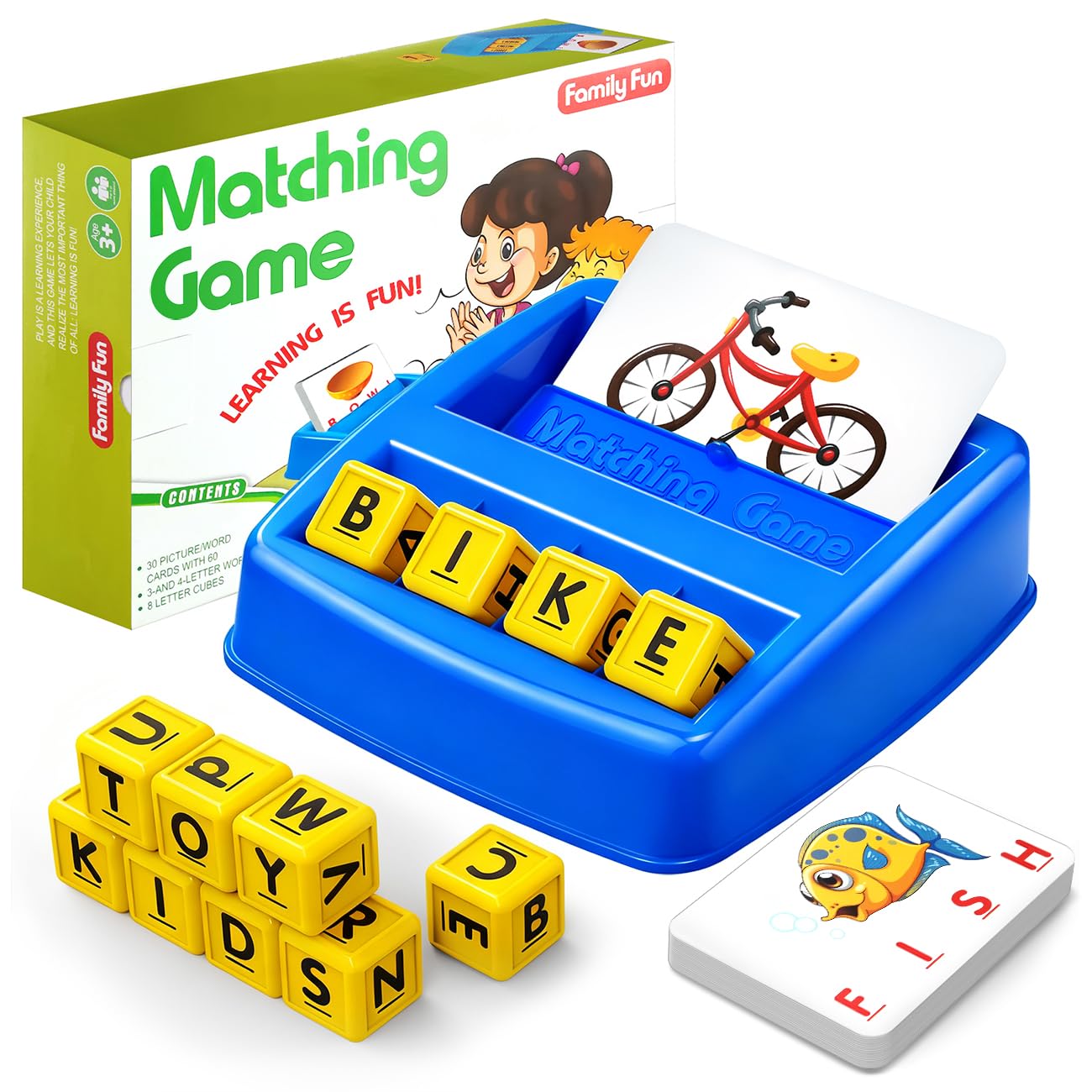 HahaGift Educational Toys for 3-5 Year Old Boy Girl Gifts, Matching Letter Learning Games Activities, Ideal Christmas Birthday Gift for Toddler Kids