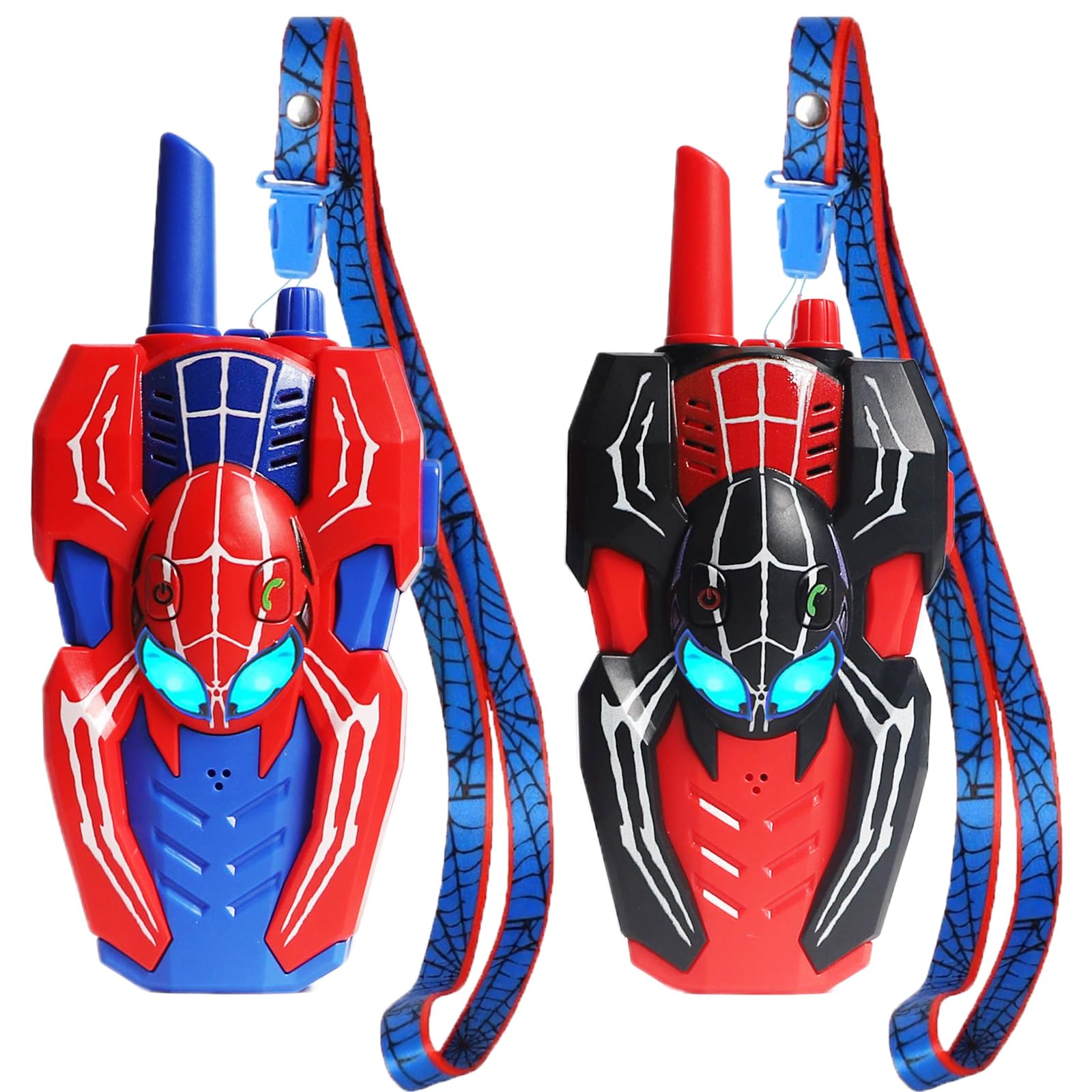Walkie Talkies for Kids Long Range, Kids Walkie Talkies 2 Pack, Spider Toys for Boys 3-4 4-6 6-8 Outdoor Camping 2 Way Radio Toy, Birthday Toys for