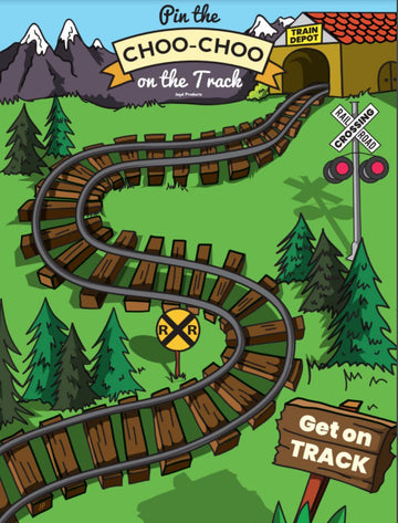 Jayd Products, Pin the Choo Choo on the Track, Train Theme Party Game 40 Stickers, 37 * 24in, X-Large Poster Train Birthday Party Activity