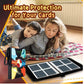 Card Binder 4 Pocket with Zipper, Trading Card Holder 50 Removable Sleeves - Holds 400 Cards, 3-Ring Album Case for Sports & Game Cards, Gift for Boys