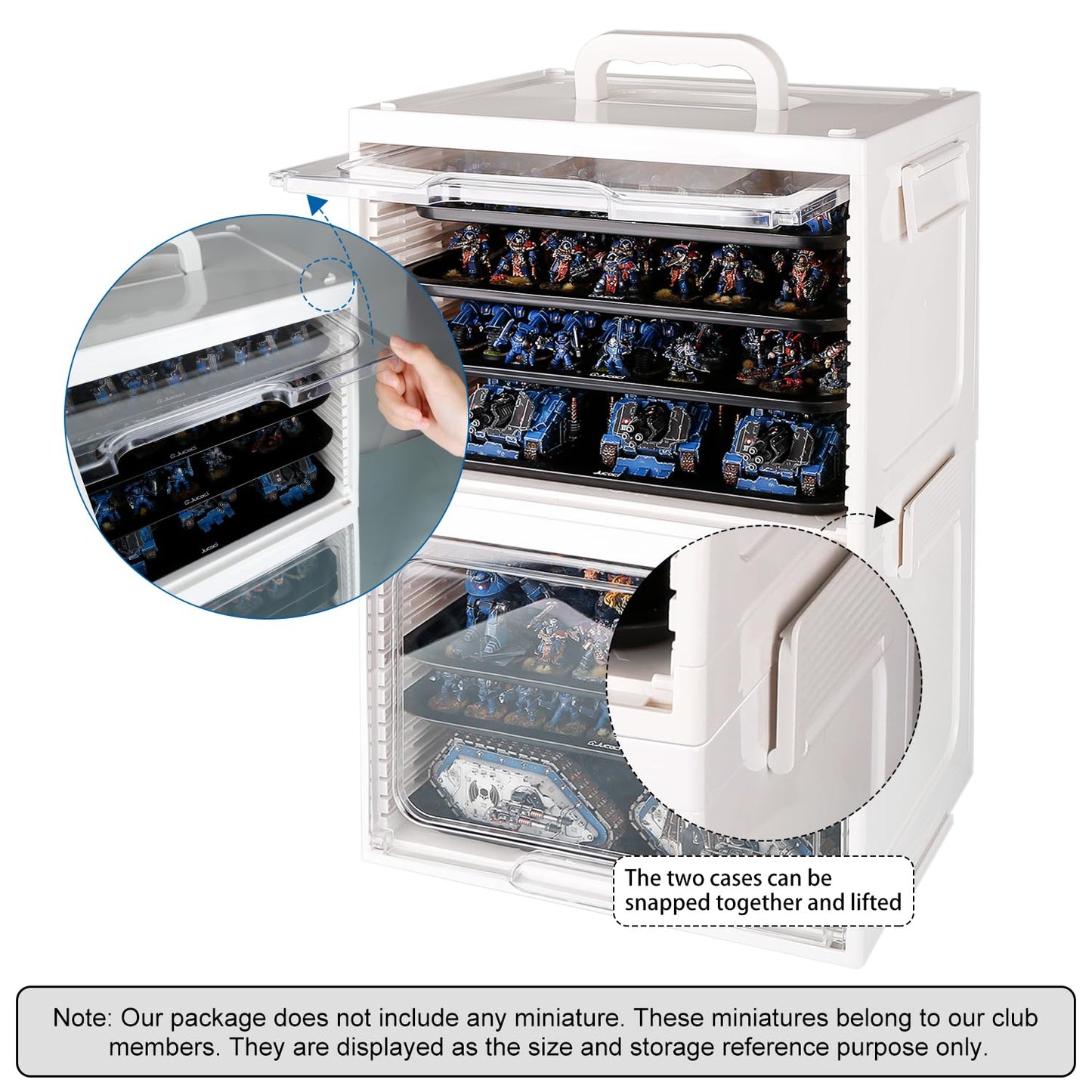 Jucoci Miniatures Storage Case Miniatures Transport Case (2 PCS Set)