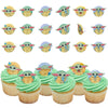 STAR WARS The Mandalorian Cupcake Rings | 24 | STAR WARS The Mandalorian Cake Toppers Featuring Grogu, Shaped Rings, Food Safe - 24 Pack