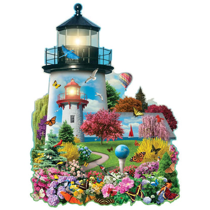 Bits and Pieces - 750 Piece Jigsaw Puzzle for Adults - Lighthouse Garden - Jigsaw Puzzle by Artist Alan Giana, Completed Puzzle Size: 20" x 27"