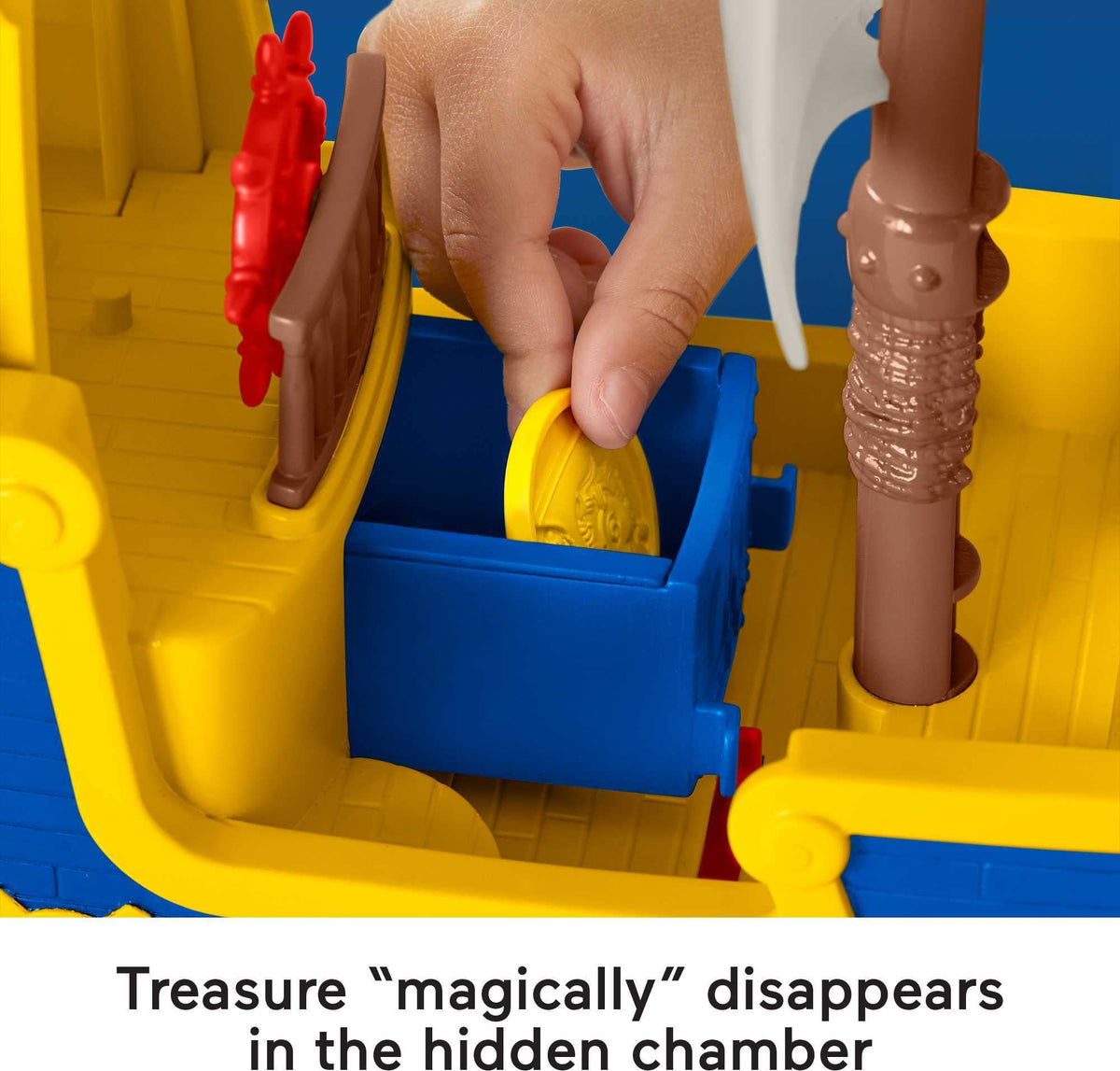 Fisher-Price Santiago of The Seas Pirate Ship El Bravo Playset with Lights Sounds & Phrases, Pirate Santiago & Kiko Figures, 6 Play Pieces