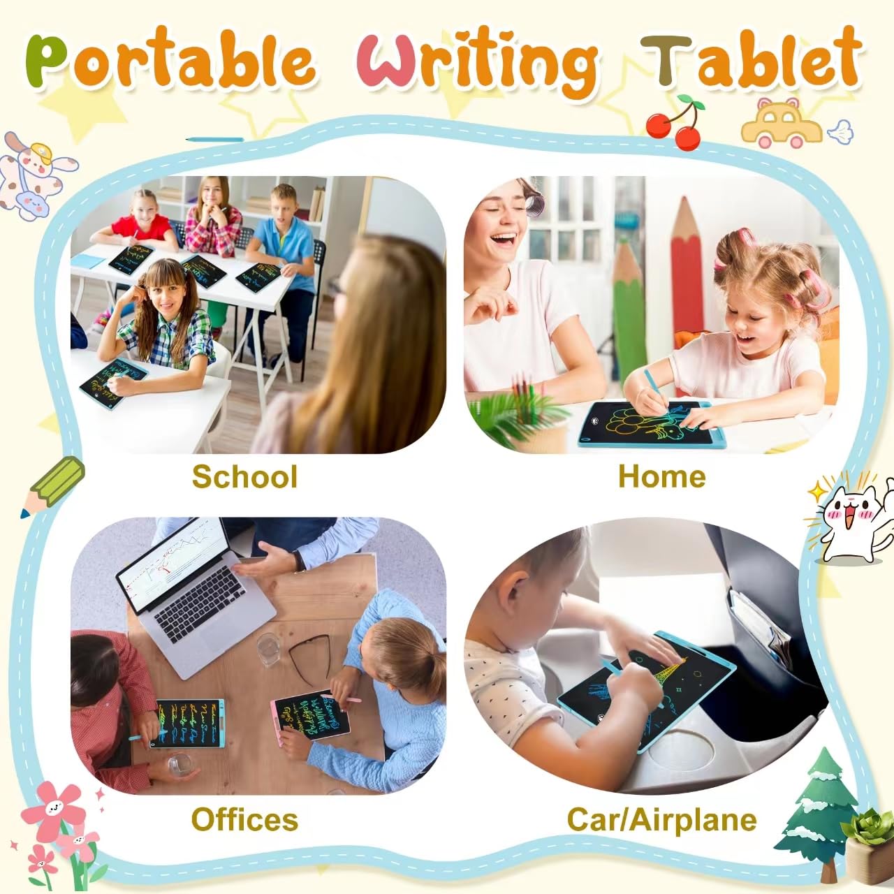 2 Pack LCD Writing Tablet, Electronic Drawing Writing Board, Erasable Drawing Doodle Board, Doodle Pad Toys for Kids Adults Learning & Education