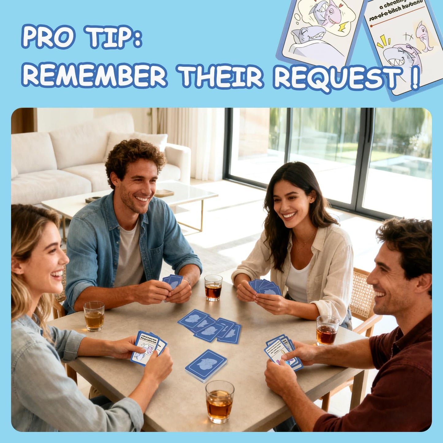 Remione Horrible Go Fish Card Game for Grown Up You've Always Wanted, 2+ Players, 104 Cards, 10+ Minutes, 26 Pairs, Card Games for Grown Ups Party Fun