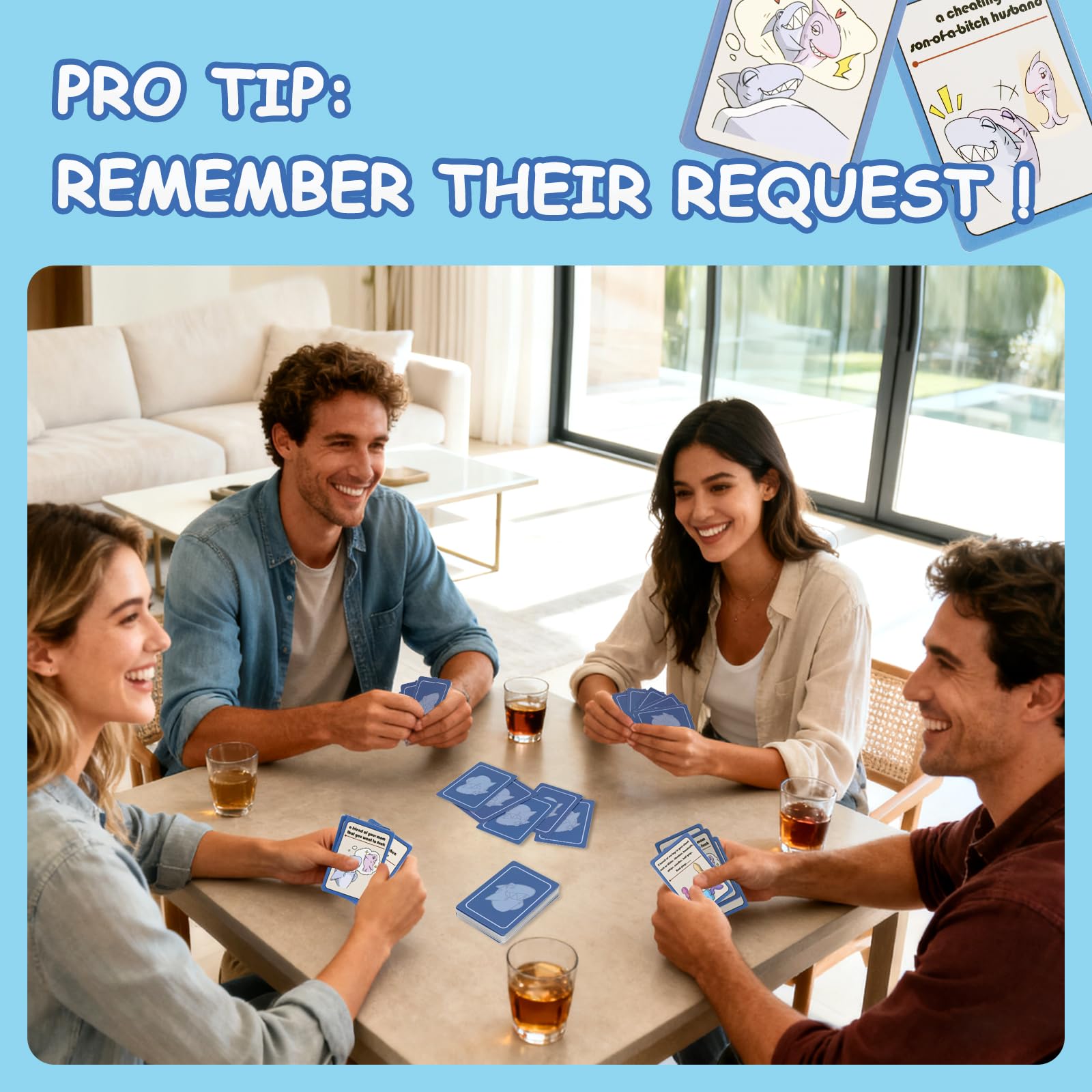 Remione Horrible Go Fish Card Game for Grown Up You've Always Wanted, 2+ Players, 104 Cards, 10+ Minutes, 26 Pairs, Card Games for Grown Ups Party Fun