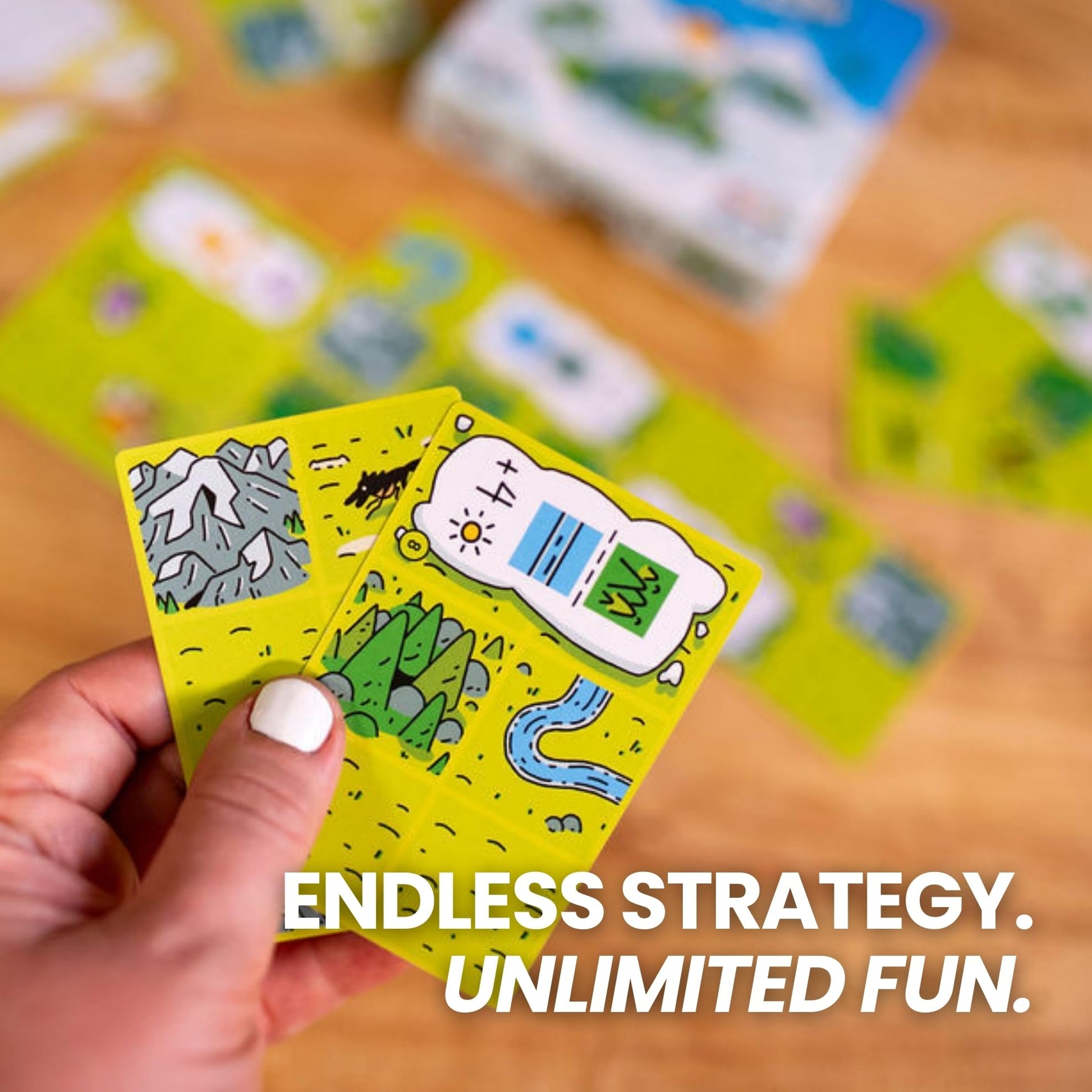 Confusing Lands | Whimsical Themed Travel Size Board Game You Can Play Anywhere | Strategic Card Placement Game | Solo Board Game | 1 - 2 Players