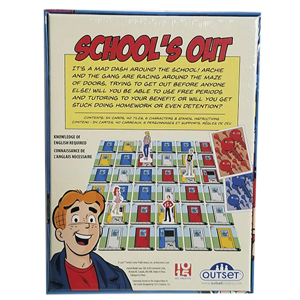 Keys to Riverdale High - Make Your Way Across and Out of School - Build-the-Board Card Game - 2 to 4 Players - Different Every time You Play - Fun for