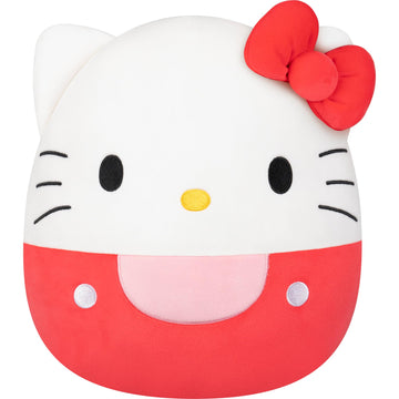 Squishmallows Original Sanrio 12in Hello Kitty in Red Overalls - Official Jazwares Plush (Medium-Sized)