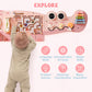 ROBOTIME Crocodile Busy Board Wall Panels for Toddlers, Pink Montessori Sensory Activity Board, Montessori Sensory Wall-Mounted Learning Center Toy