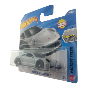 Hot Wheels Porsche 911 Carrera T [Gray] Factory Fresh 1/5, 15/250 New for 2026! 1:64 Scale Diecast Toy Vehicle