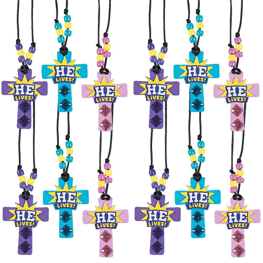 He Lives Necklace Craft Kit, Makes 12 - DIY Easter Crafts for Kids and Fun Home Activities VBS 2026