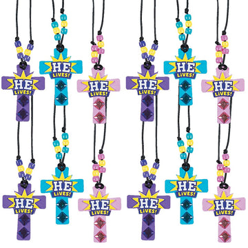 He Lives Necklace Craft Kit, Makes 12 - DIY Easter Crafts for Kids and Fun Home Activities VBS 2026