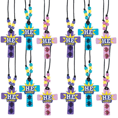He Lives Necklace Craft Kit, Makes 12 - DIY Easter Crafts for Kids and Fun Home Activities VBS 2026