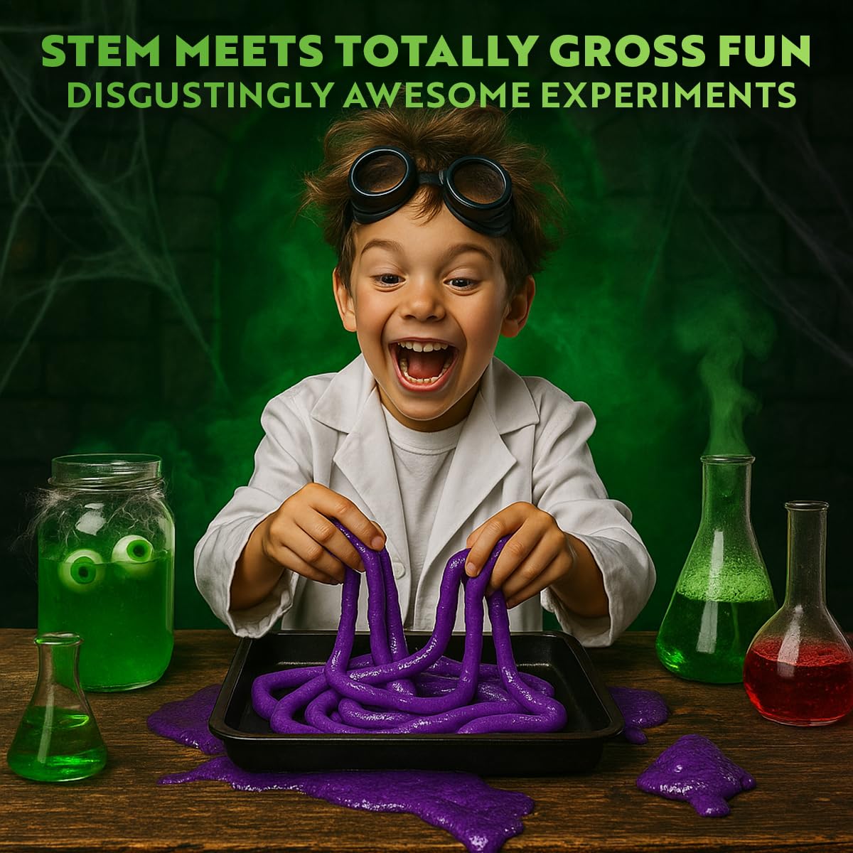 Playz Disgusting n' Gross Zombie Poop - DIY Stem Learning & Educational Science Kit for Kids Age 8 9 10 11 12 13+ Years Old with 34+ Experiment Tools