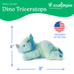 The Petting Zoo Dinosaur Triceratops Stuffed Animal Plushie, Gifts for Kids, Scoopz Dinosaur Animals, Blue Dinosaur Triceratops Plush Toy 8 Inches