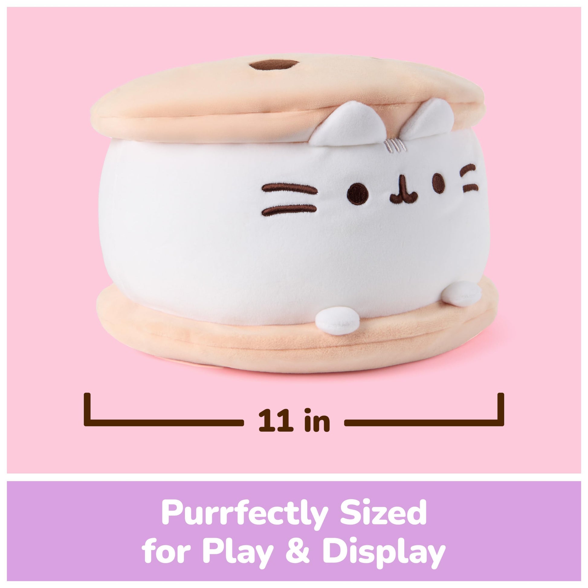 GUND Pusheen Cookie Ice Cream Sandwich Squisheen 11" Squishy Plush; Ages 8+