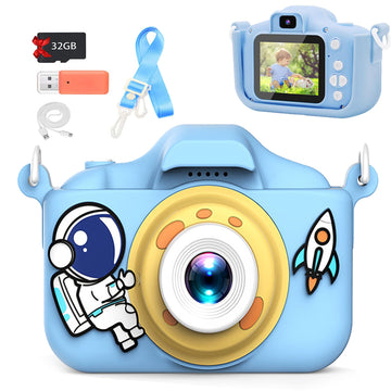 Kids Camera Toys Toddler Digital Camera for Boys Girls, Selfie 1080P HD Video Camera for 3 4 5 6 7 8 9 Year Old Boys Girls with 32GB TF Card,Kids