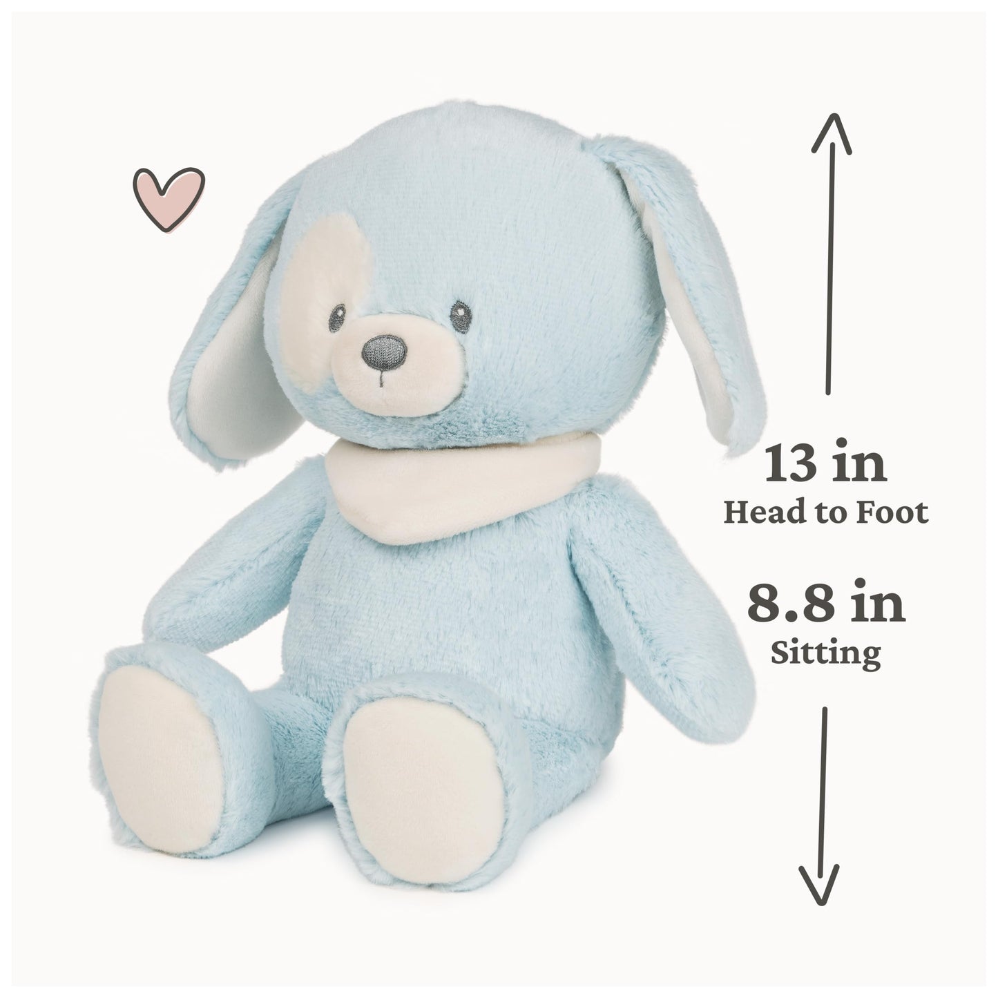 GUND Baby Sustainably Soft Bay 13” Puppy Plush Toy with Bandana; Ages 0+