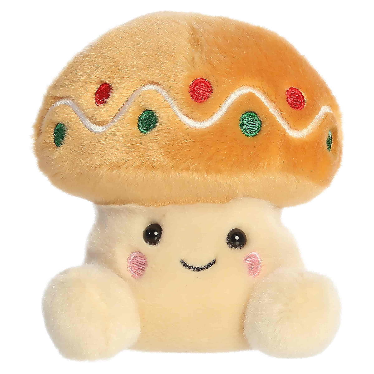 Aurora Palm Pals 4" Ginger Cookie Mushroom Festive Plush