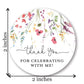 2"" Round Watercolor Wildflowers Thank You Favor Stickers - Set of 40