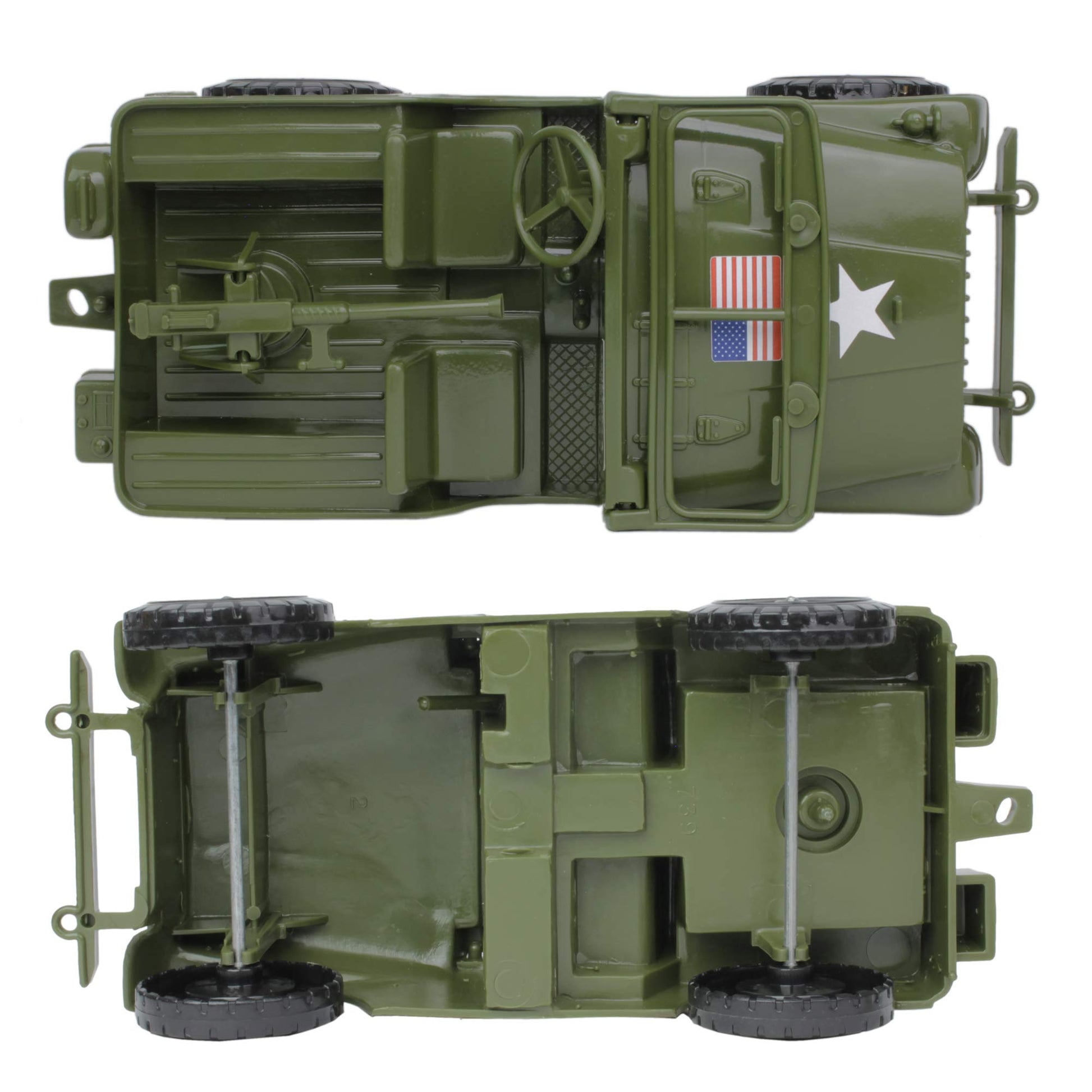TimMee Recon Patrol M38 Military 4x4 - Olive Green Action Figure Size - Made in USA