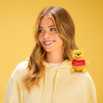 Disney Store Official Winnie the Pooh Magnetic Shoulder Plush Stuffed Animal - Adorable Pooh Bear Includes Magnetic Pad & Soft, Fuzzy Fabrics