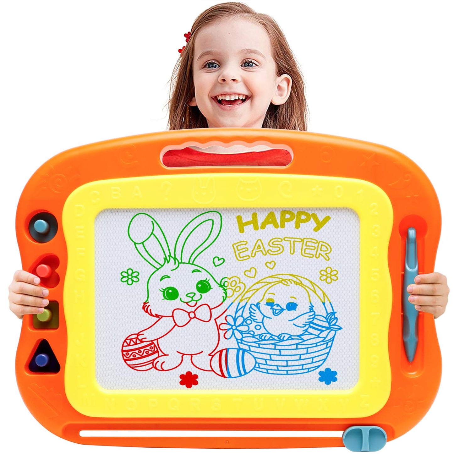 BABLOCVID Magnetic Drawing Board Toddler Toys for Girls Boys, 15 Inch Erasable Doodle Board for Kids Colorful Etch Education Sketch Doodle Pad Toddler