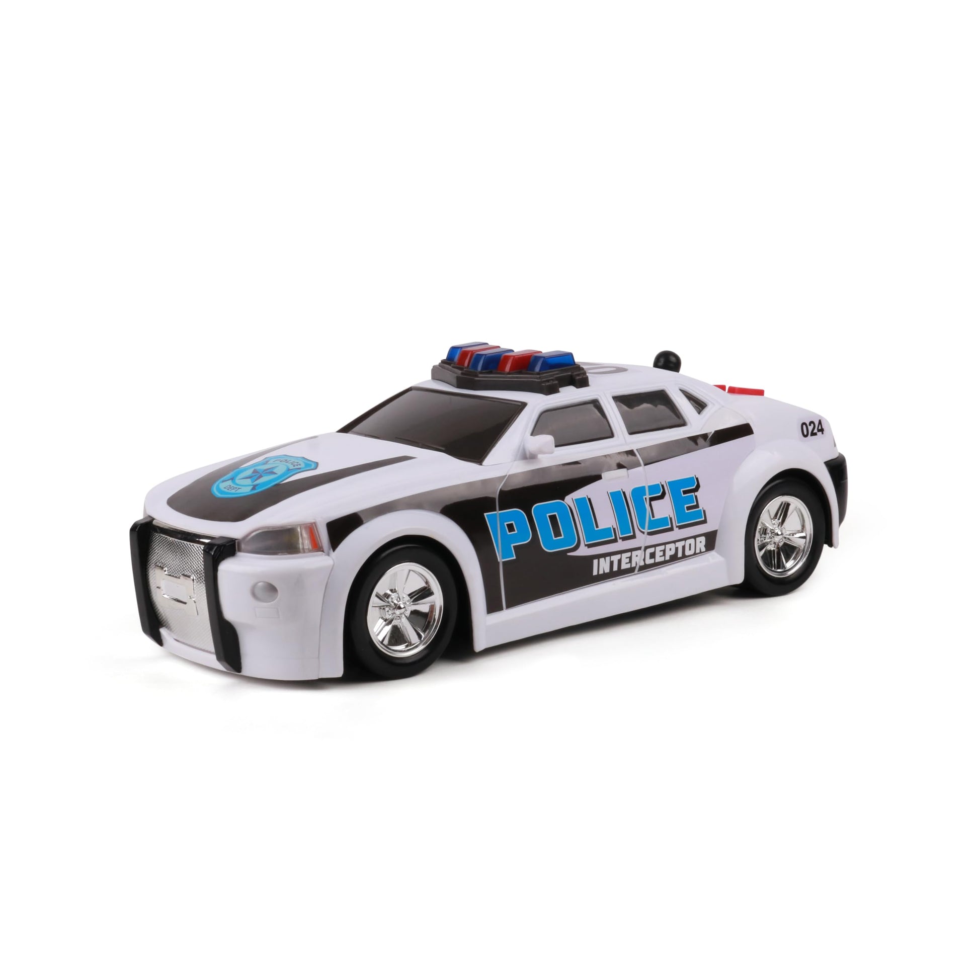 Mighty Fleet Mighty Motorized Police Cruiser Toy Police Car - Realistic Lights, Sounds & Motorized Feature - Ages 3 and Up