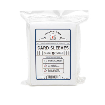 Stellar Factory Card Sleeves 112 Count | Matte & Clear Dual-Finish | Rounded Corners | Standard 2.5" x 3.5" | Fits MTG, Everdell, Gloomhaven