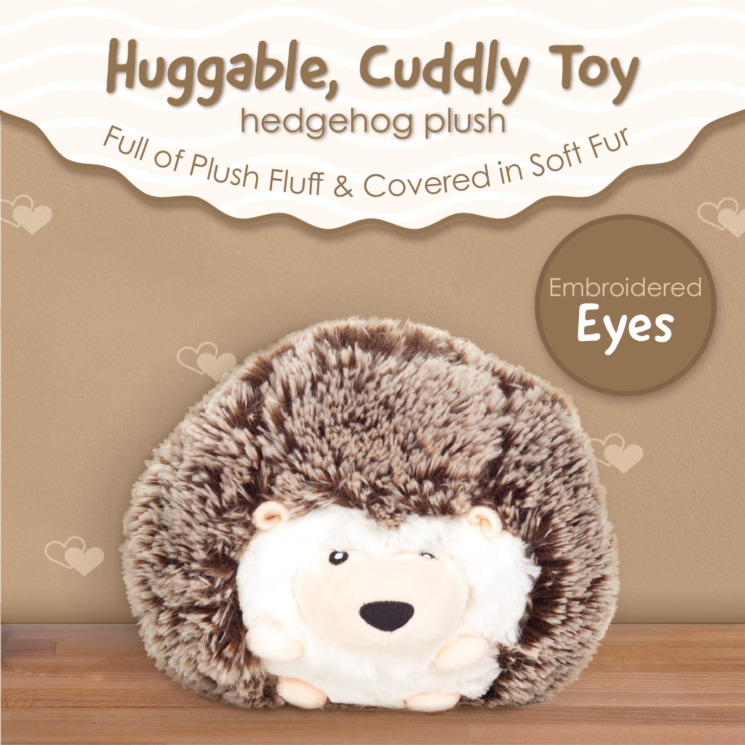 Squirrel Products Cuddle Mates Stuffed Animal Plush Toy - 6 Inch - Hedgehog