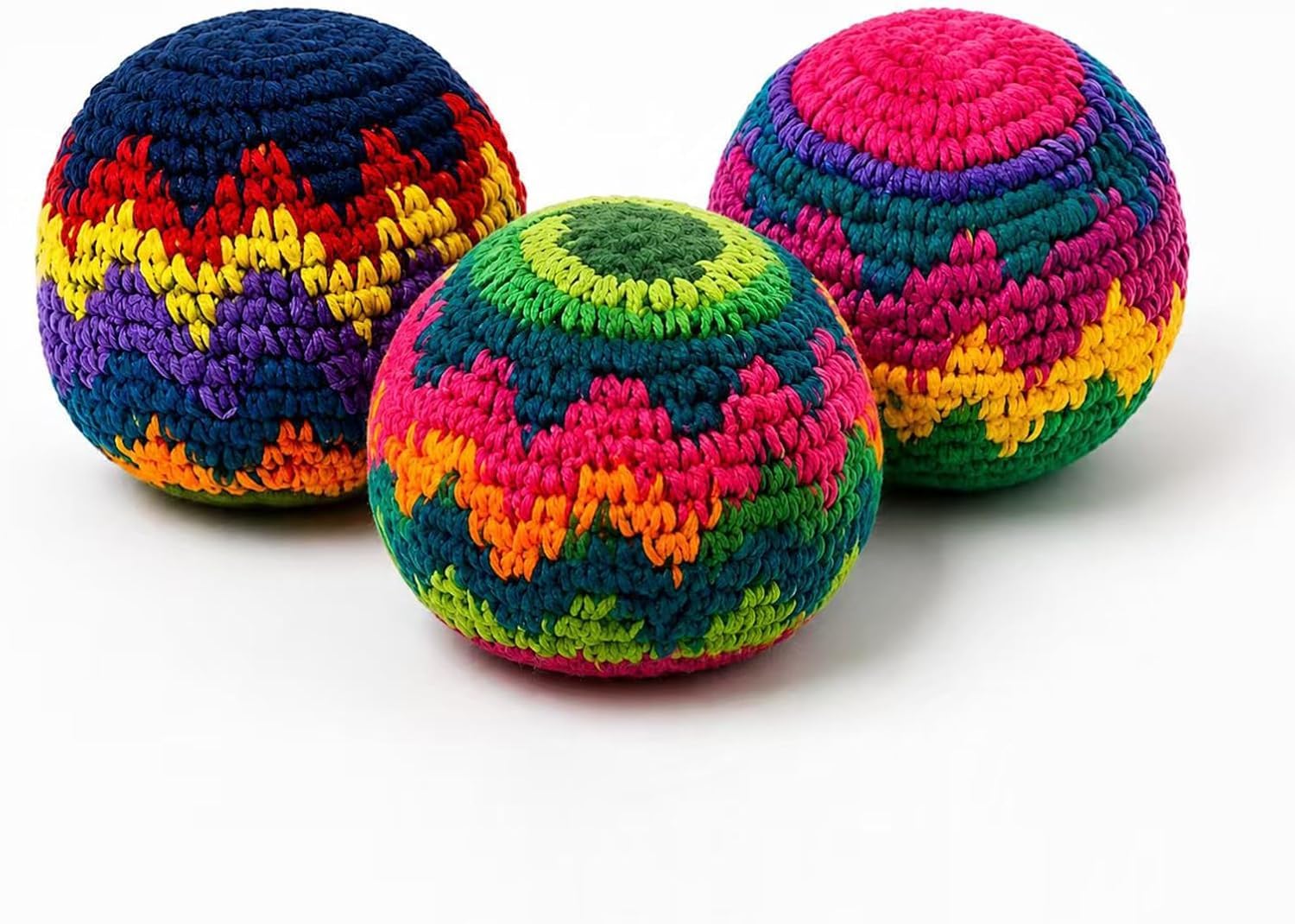 Burdvmd Trttvre 3 Pack Crochet Footbags Hacky Kick Sack Balls Random Colors