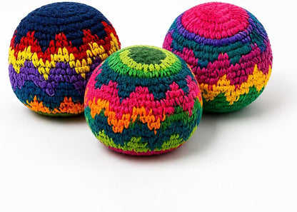 Burdvmd Trttvre 3 Pack Crochet Footbags Hacky Kick Sack Balls Random Colors