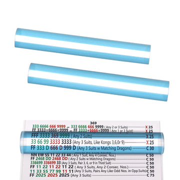 Cwdew Pack of 2 Mahjong Magnified Line Reader Finder with 2X Magnification, Mahjong Card Magnifier Magnifying Line Guide (Blue)