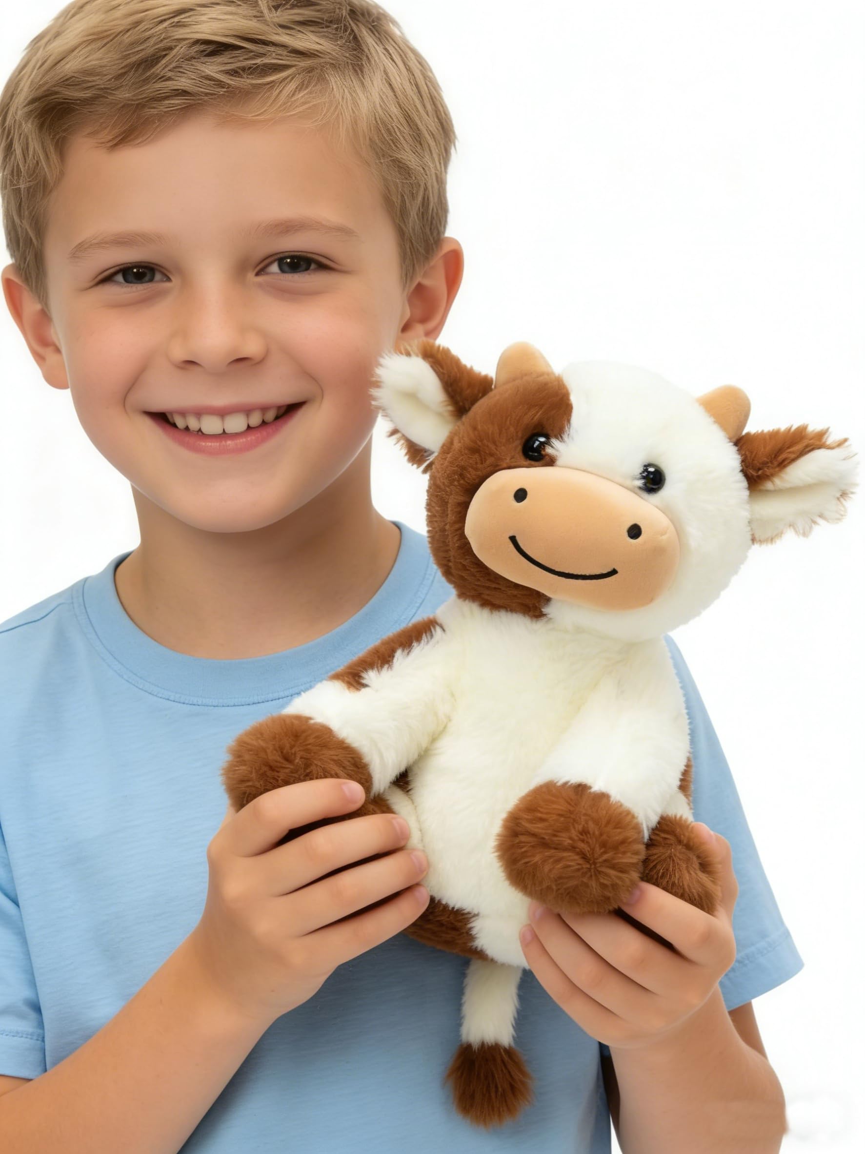Sibupue Cow Stuffed Animals Soft Plush Cute Cow Doll for Boys Girls 11.8in (zuo NIU zongse 30cm)