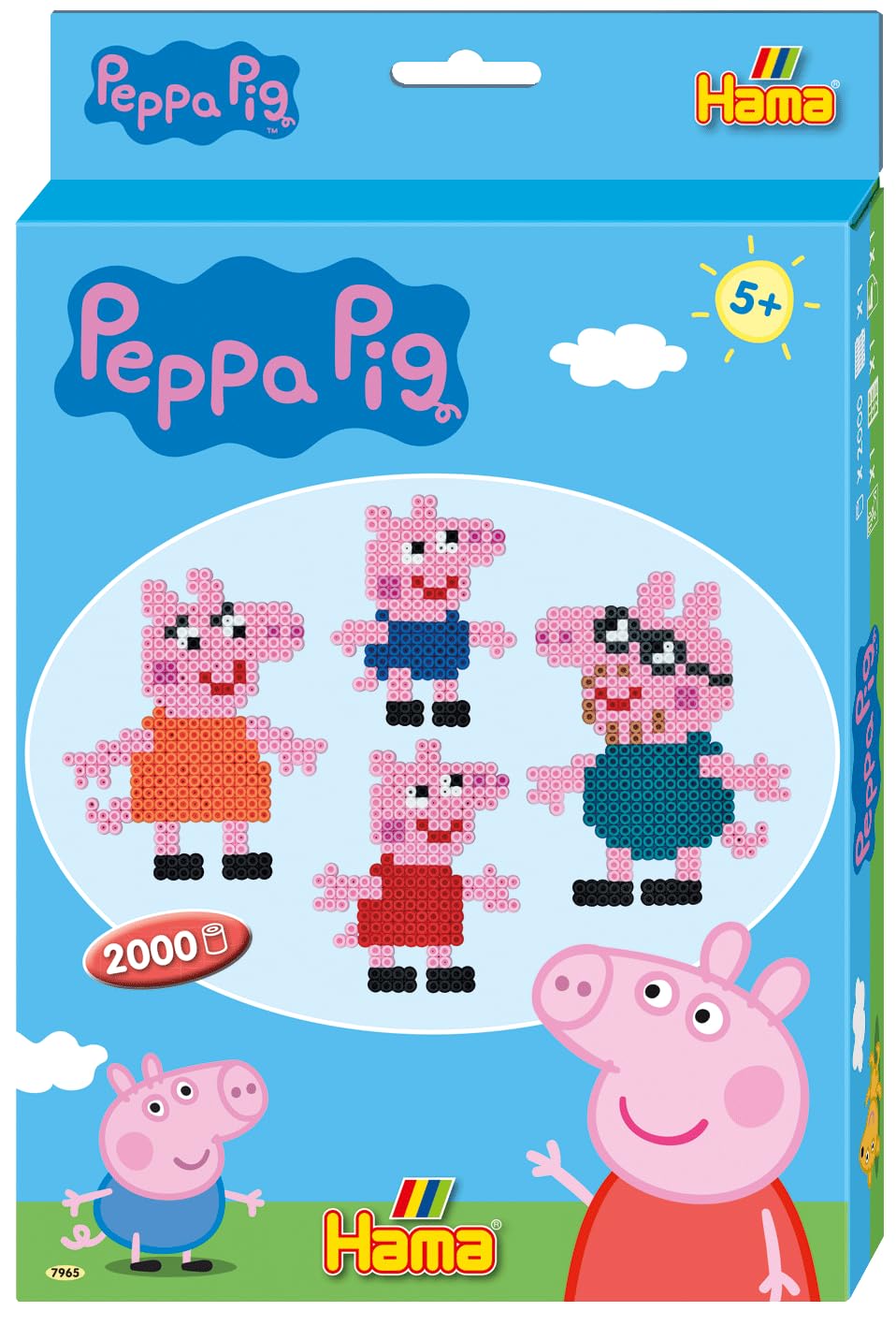 Hama Beads Peppa Pig Gift Hanging Box, Arts and Crafts Beads for Boys and Girls Ages 3+, Official Hama Beads Peppa Pig Set