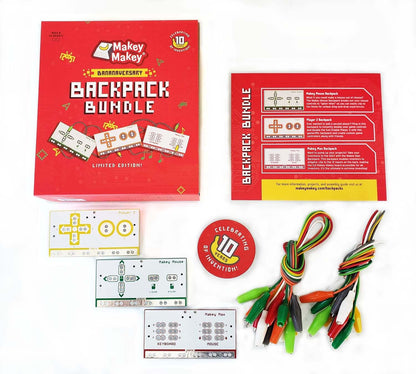 Makey Makey Backpack Bundle - Expansion Pack for Makey Makey Classic - Add More Inputs & Creativity to Your Inventions (Makey Makey Classic Required