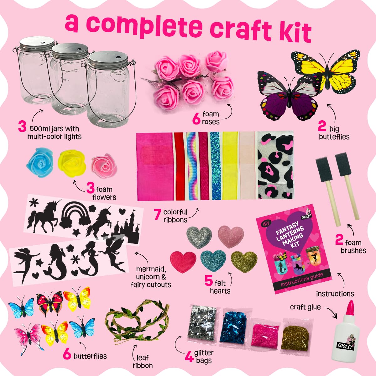 Light-up Unicorn Fairy & Mermaid Lanterns Craft Kit - Christmas Gifts for 8 9 10 11 12 Year Old Girls - Creative Art Girl Toys 8-10 Years Old and Up